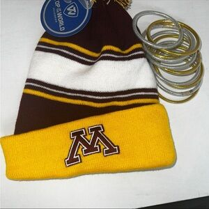 Minnesota Maroon & Gold Knit Beanie with Pom